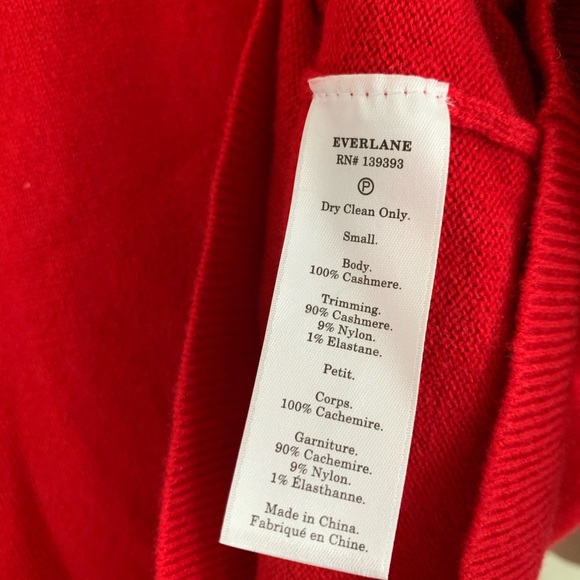 Everlane The Cashmere Cropped Crew Sweater Red - Picture 6 of 7